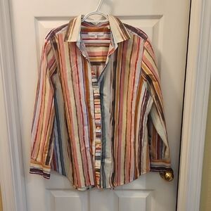 Multicolor Striped Button-Up Shirt